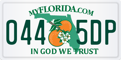FL license plate 0445DP