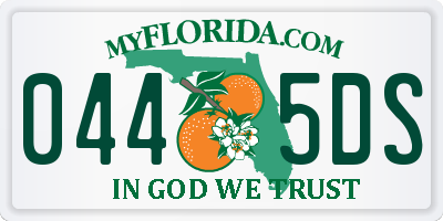 FL license plate 0445DS