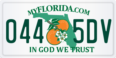 FL license plate 0445DV