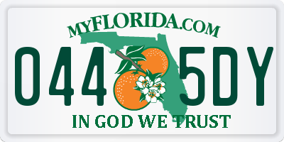 FL license plate 0445DY