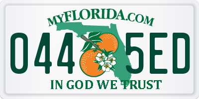 FL license plate 0445ED