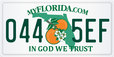 FL license plate 0445EF
