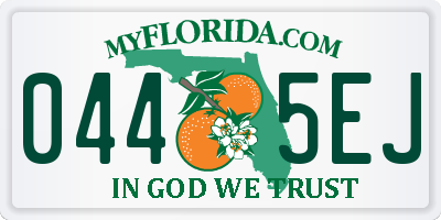 FL license plate 0445EJ