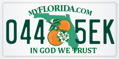 FL license plate 0445EK