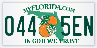 FL license plate 0445EN