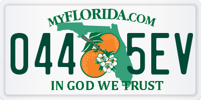 FL license plate 0445EV