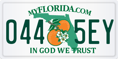 FL license plate 0445EY