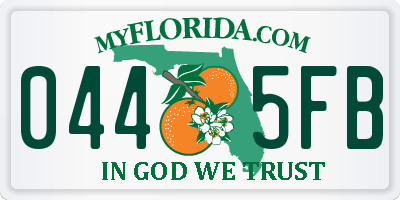 FL license plate 0445FB