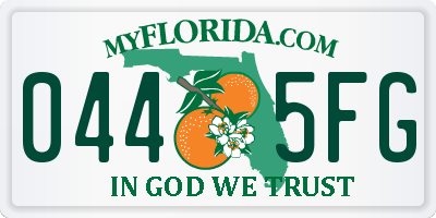 FL license plate 0445FG