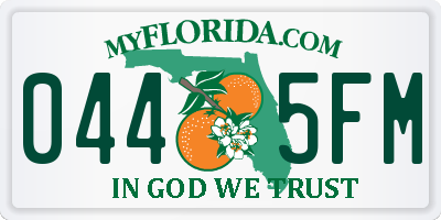 FL license plate 0445FM