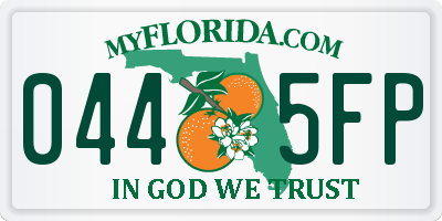 FL license plate 0445FP