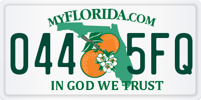 FL license plate 0445FQ