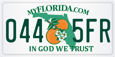FL license plate 0445FR