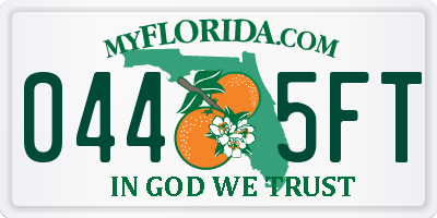 FL license plate 0445FT