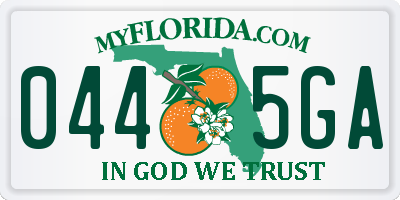 FL license plate 0445GA