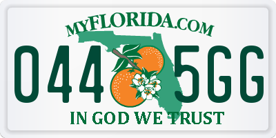 FL license plate 0445GG