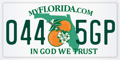 FL license plate 0445GP