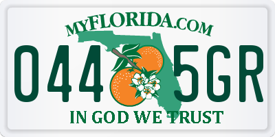 FL license plate 0445GR