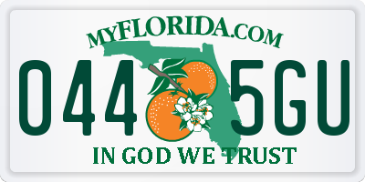 FL license plate 0445GU