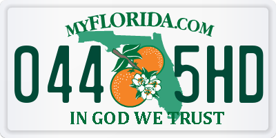 FL license plate 0445HD