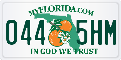 FL license plate 0445HM