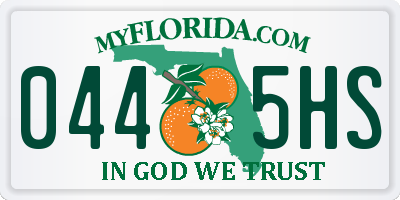 FL license plate 0445HS