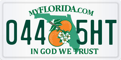 FL license plate 0445HT