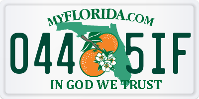 FL license plate 0445IF