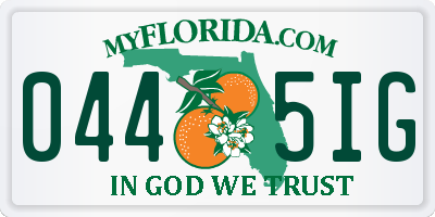 FL license plate 0445IG