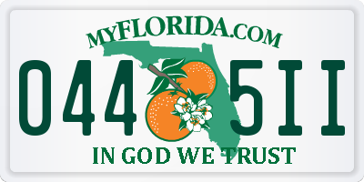 FL license plate 0445II