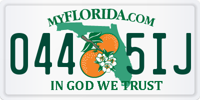 FL license plate 0445IJ