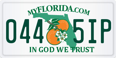 FL license plate 0445IP