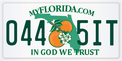 FL license plate 0445IT