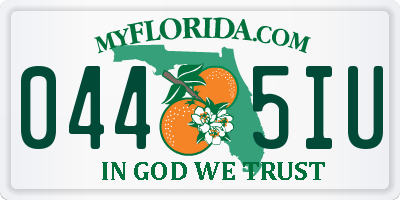 FL license plate 0445IU