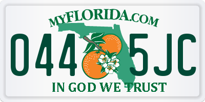 FL license plate 0445JC