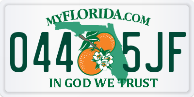 FL license plate 0445JF