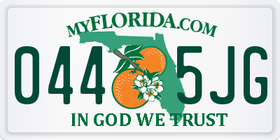 FL license plate 0445JG
