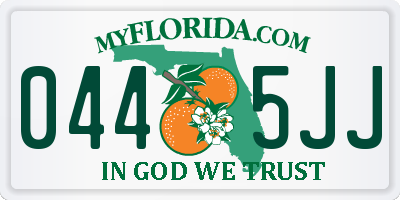 FL license plate 0445JJ