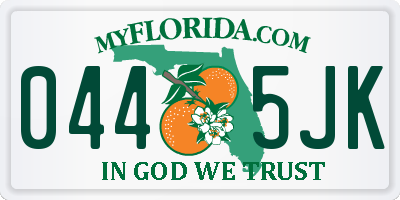 FL license plate 0445JK