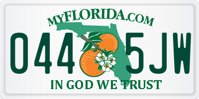 FL license plate 0445JW
