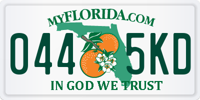 FL license plate 0445KD