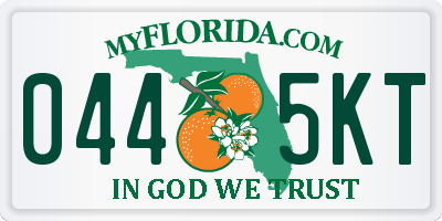 FL license plate 0445KT
