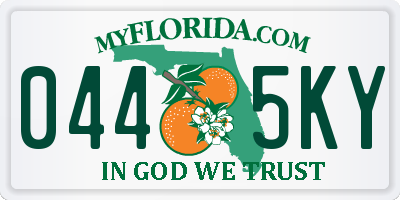 FL license plate 0445KY