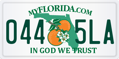 FL license plate 0445LA