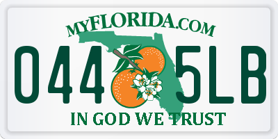 FL license plate 0445LB