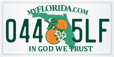 FL license plate 0445LF
