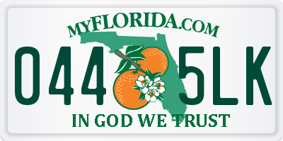FL license plate 0445LK