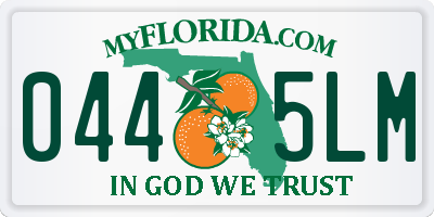FL license plate 0445LM