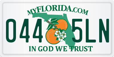 FL license plate 0445LN