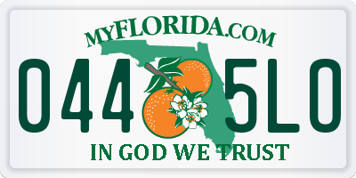 FL license plate 0445LO